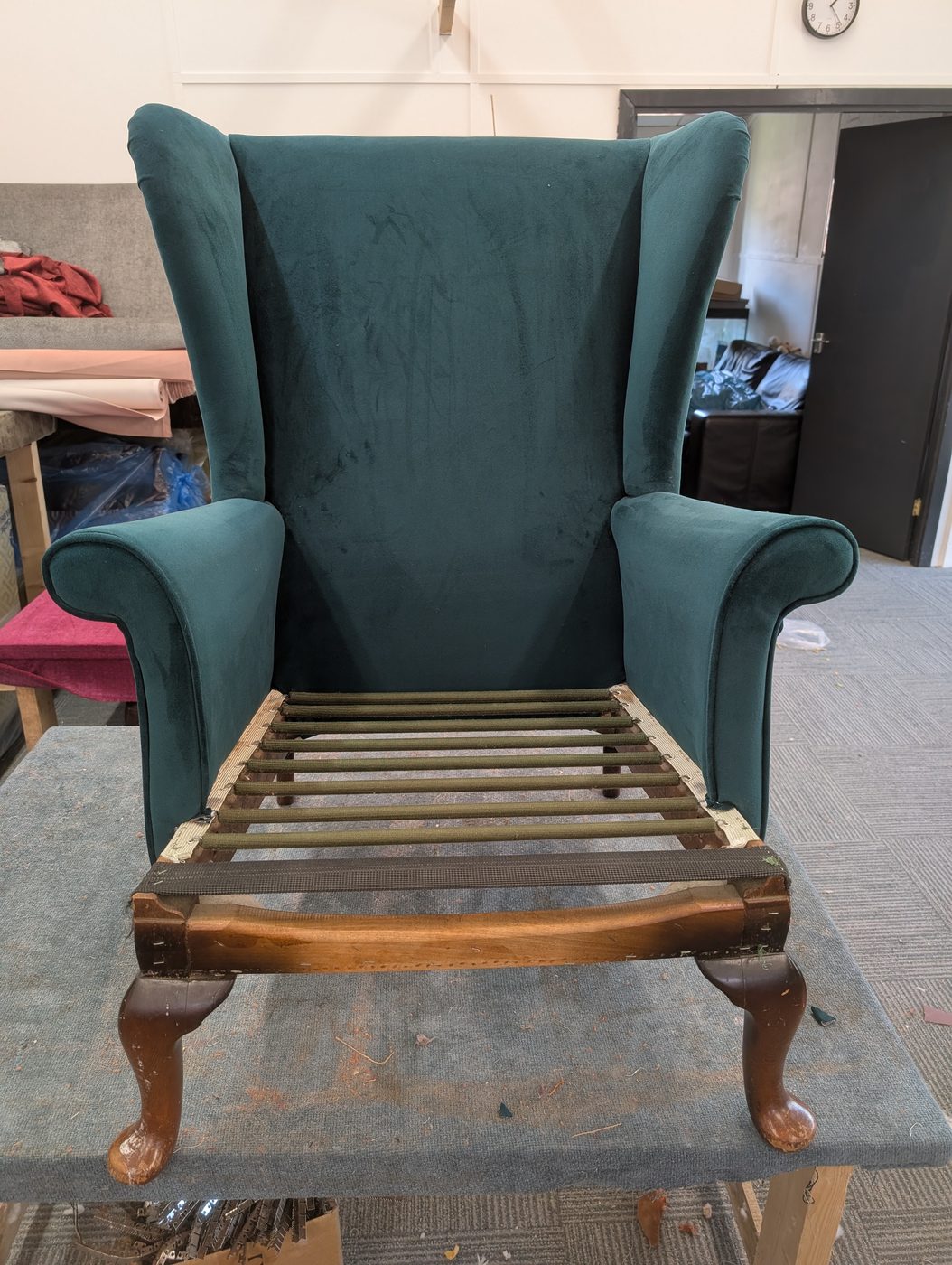 The inside back worked into the frame — smooth, square and tensioned even.